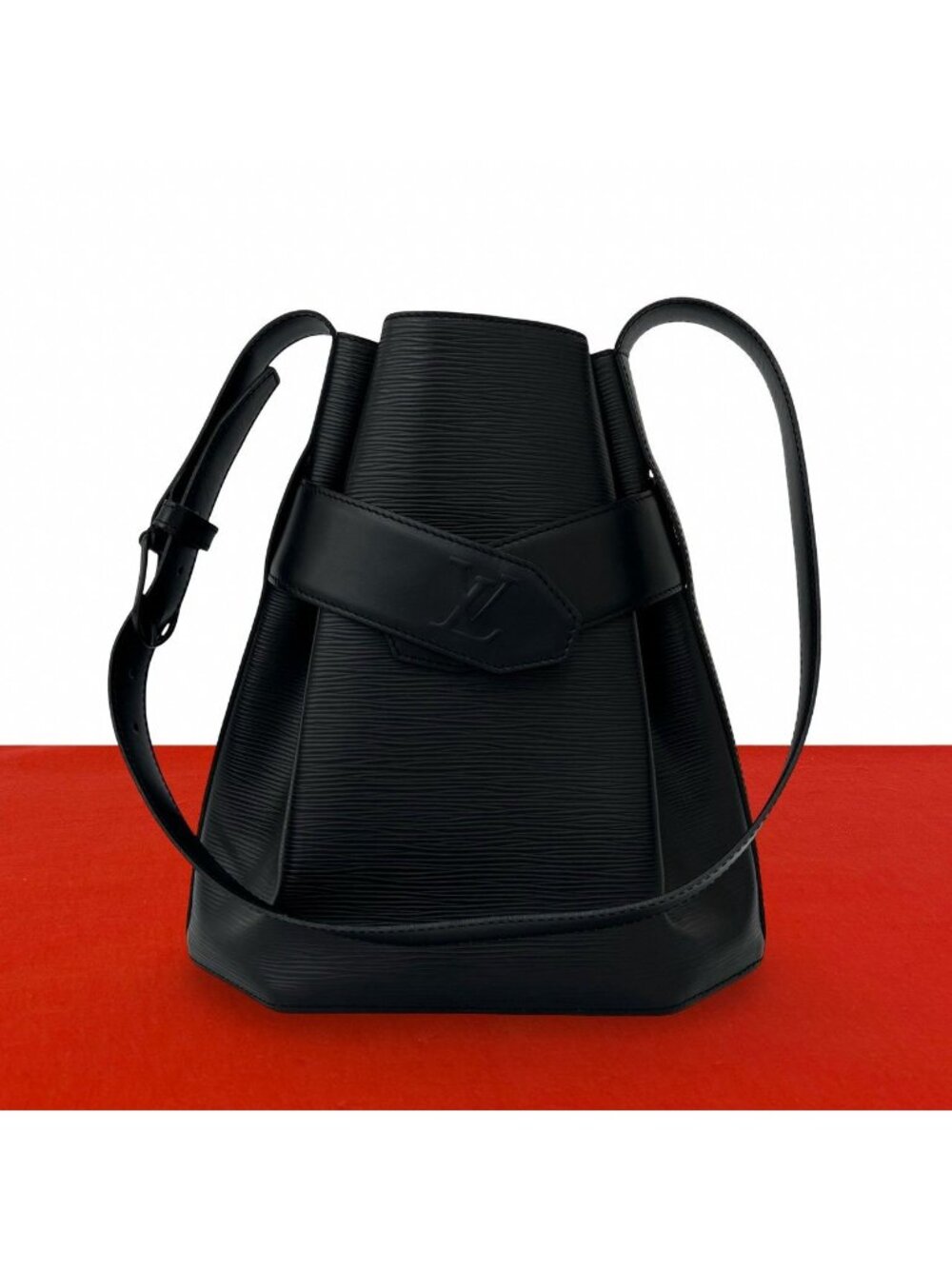 Louis Vuitton Vintage Sac D'epaule Epi Leather Shoulder Bag Cross Noir